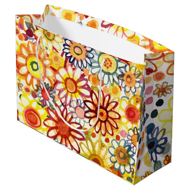 Sommerblumen Große Geschenktüte (Rückseite Schrägansicht)