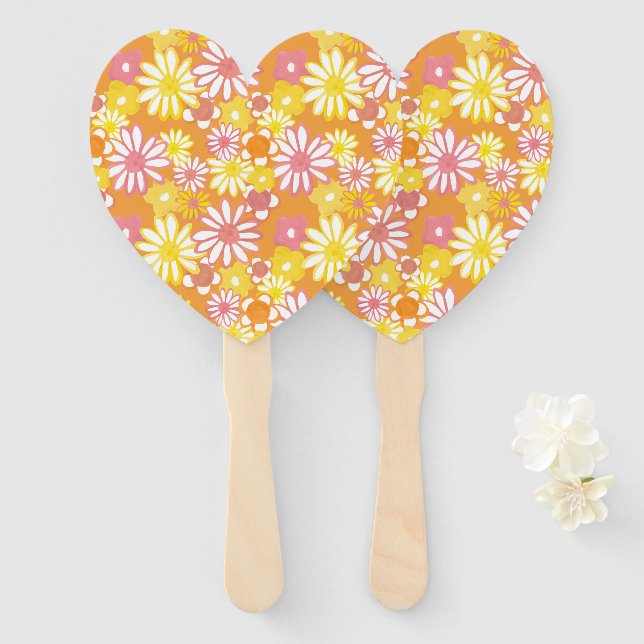 Sommerblumen Handfächer (Vorne und Hinten)