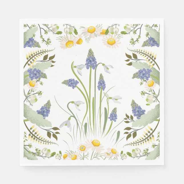 Sommerblumen Lunch-Serviette Serviette (Vorderseite)