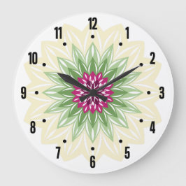 Sommerblumen-Mandala Große Wanduhr