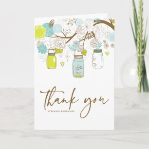 Sommerblumen & Mason Jars Hochzeit Danke Karte