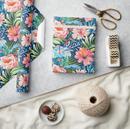 Sommerblumen Tropisches hübsches Blumenmuster Geschenkpapier