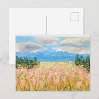 Sommerblumenfeld Postkarte