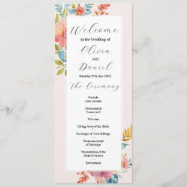 Sommerblumenmenü - Einzelheiten zur Zeremonie Programm