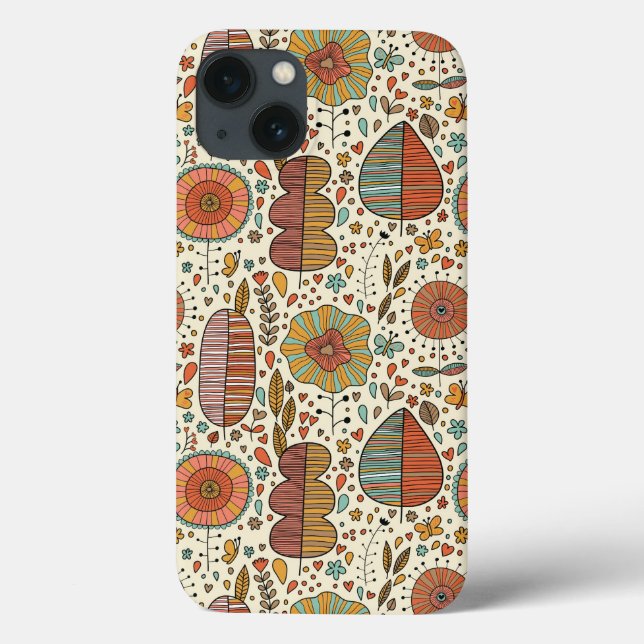 Sommerblumenmuster aus Blätter Case-Mate iPhone Hülle (Rückseite)