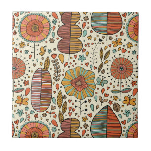 Sommerblumenmuster gemacht vom Blätter Fliese