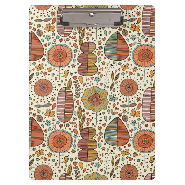 Sommerblumenmuster gemacht vom Blätter Klemmbrett (Vorderseite)