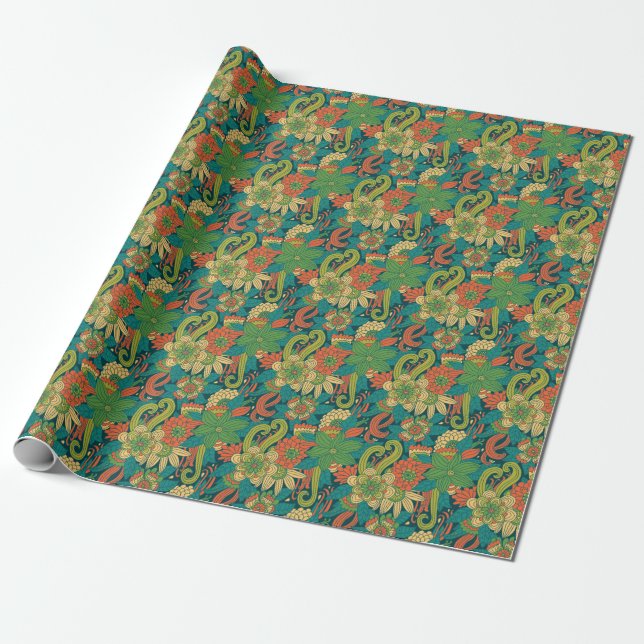 Sommerblumenmuster Geschenkpapier (Ungerollt)