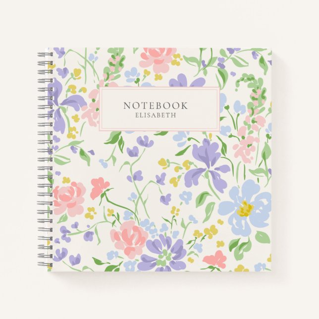 Sommerblumenmuster Notizbuch (Vorderseite)