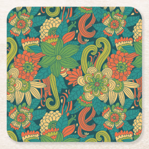 Sommerblumenmuster Rechteckiger Pappuntersetzer