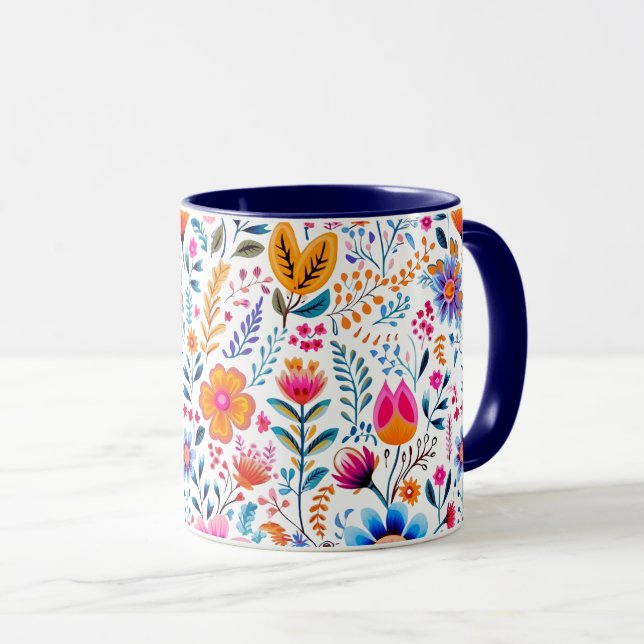 Sommerblüten 15 oz tasse (VorderseiteRechts)