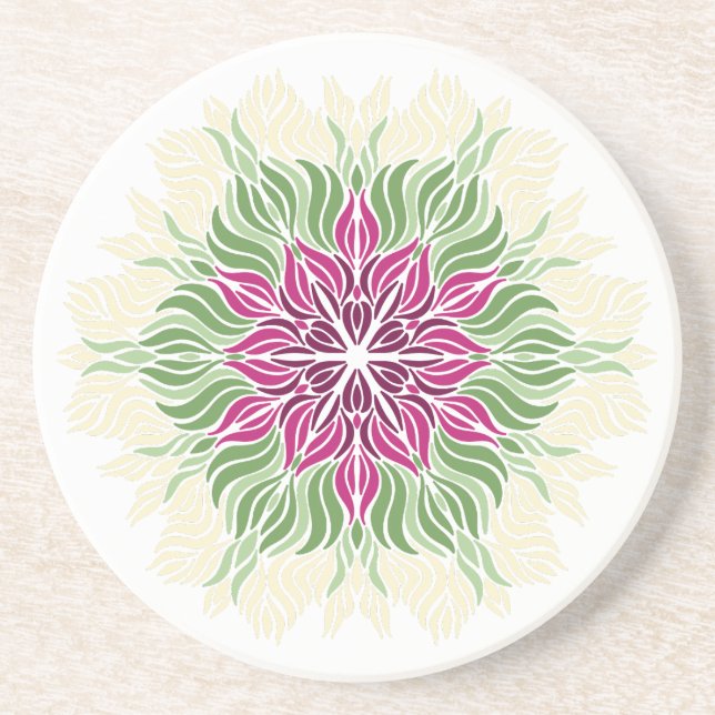 Sommerblüten-Mandala  Getränkeuntersetzer (Vorne)