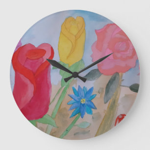 Sommerblütengarten Große Wanduhr