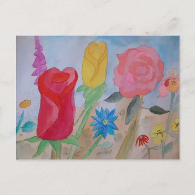 Sommerblütengarten Postkarte (Vorderseite)