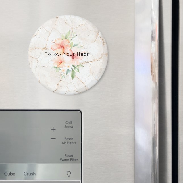 Sommerbrise Blush Pfirsich Hibiskus   Magnet (In Situ (Kühlschrank))