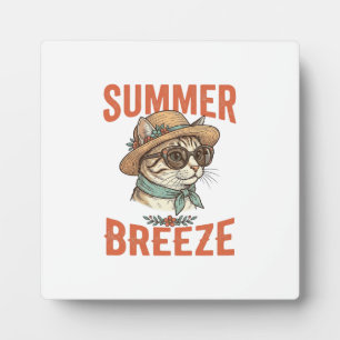Sommerbrise-Katze Vintage-Stickerei-Shirt-Design_1 Fotoplatte