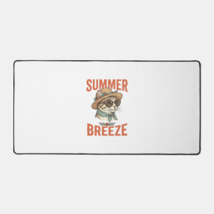Sommerbrise-Katze Vintage-Stickerei-Shirt-Design_1 Schreibtischunterlage