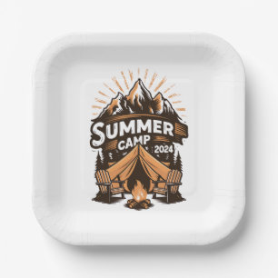 Sommercamp 2024 Sommer Camping Urlaub Matching Pappteller