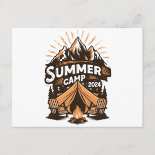 Sommercamp 2024 Sommer Camping Urlaub Matching Postkarte