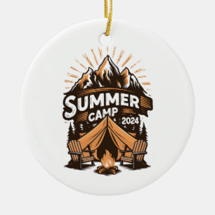 Sommercamp 2024 Sommer Camping Urlaub Passende Keramik Ornament