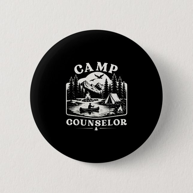 Sommercamp-Berater-Team groovy Regenbogen-Camp Button (Vorderseite)