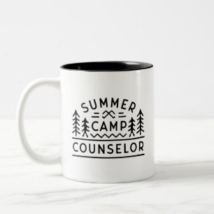 Sommercamp-Berater Wald vintage Ästhetik Zweifarbige Tasse