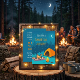 Sommercamp-Einladung   Handgezeichnetes Design Einladung