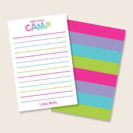 Sommercamp Rustikalisches Holz Rosa Mädchen-Brief-