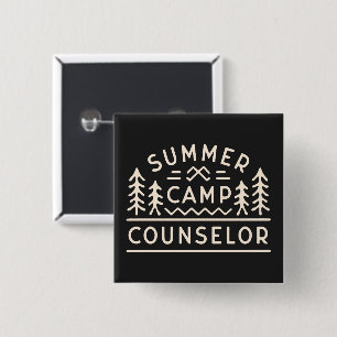 Sommercampberater Vintager ästhetischer Schwarz Button