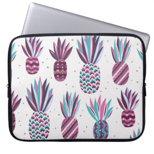 Sommercamps: Ananas Muster, farbenfrohe Punkte Laptopschutzhülle