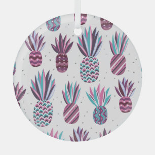 Sommercamps: Ananas Muster, farbenfrohe Punkte Ornament Aus Glas
