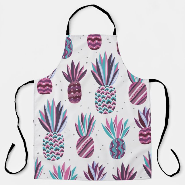 Sommercamps: Ananas Muster, farbenfrohe Punkte Schürze (Vorderseite)
