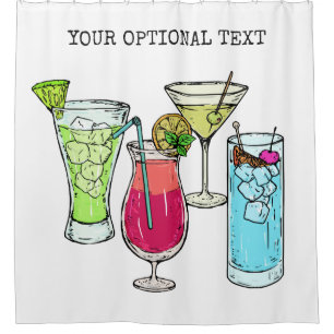Sommercocktails eigener Text-Duschvorhang Duschvorhang