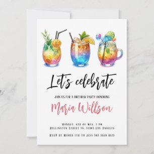 Sommercocktails Geburtstagsparty Einladung