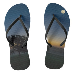 Sommerdämmerung mit Mond Flip Flops