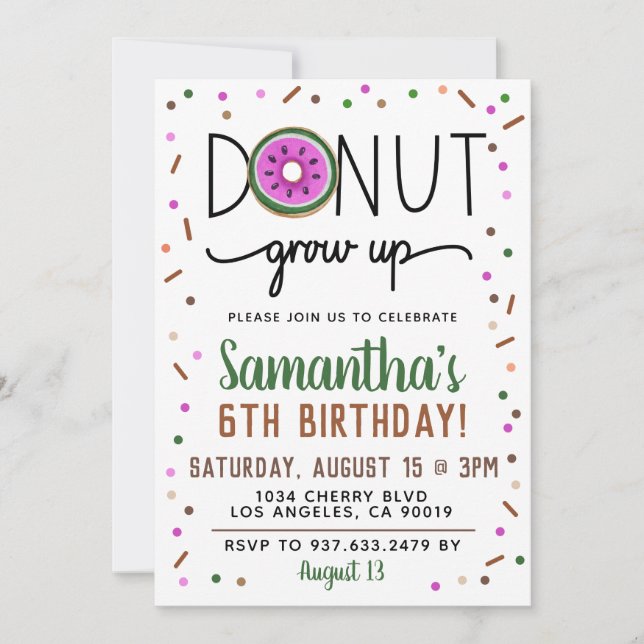 SommerDonut wird zum Geburtstag eingeladen Einladung (Vorderseite)