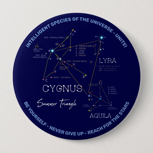 Sommerdreieck der Nordhalbkugel Button (Vorderseite)