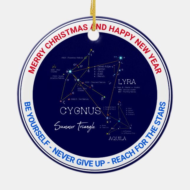 Sommerdreieck der Nordhalbkugel Keramik Ornament (Hinten)