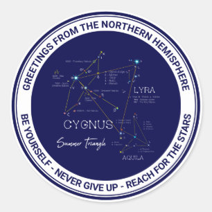 Sommerdreieck der Nordhalbkugel Runder Aufkleber