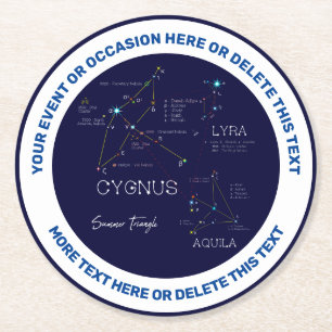 Sommerdreieck der Nordhalbkugel Runder Pappuntersetzer