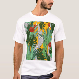 Sommerdschungel: Helles Palmmuster. T-Shirt