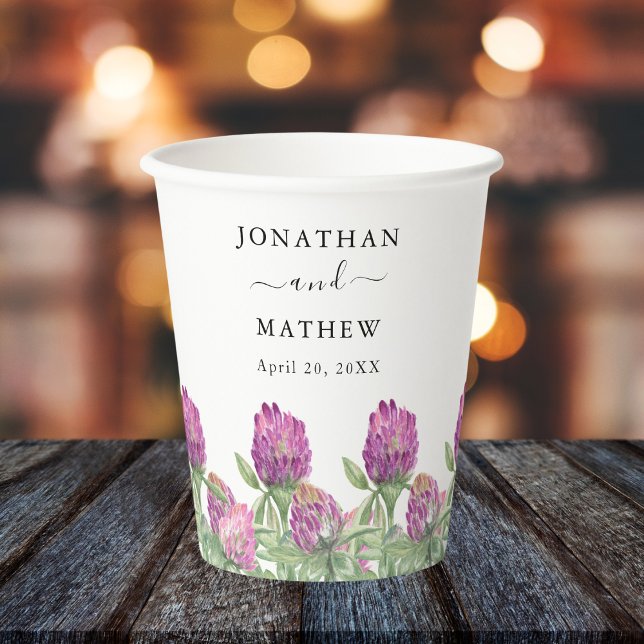 Sommerduschelblumenhochzeit Pappbecher (Summer Jungle Watercolour Floral Wedding Supplies)