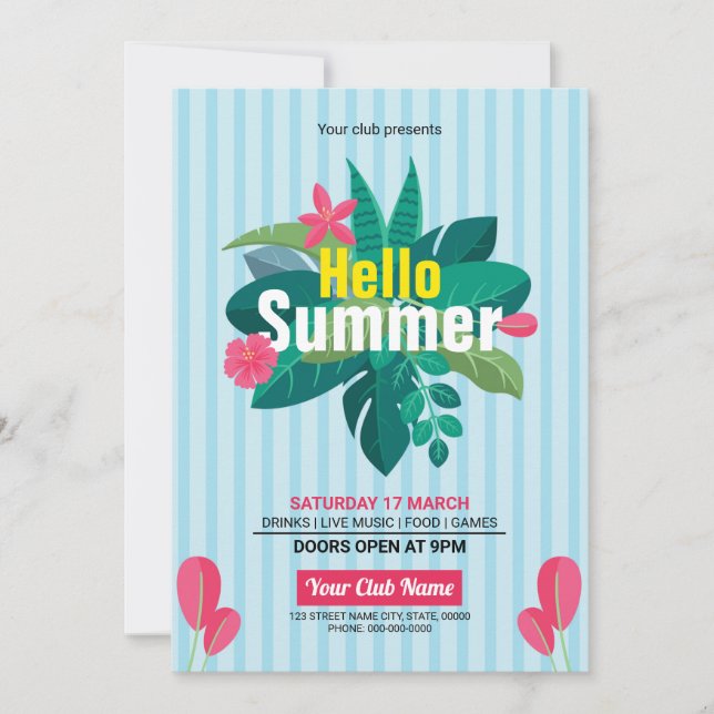 Sommereinladung Flyer Einladung (Vorderseite)