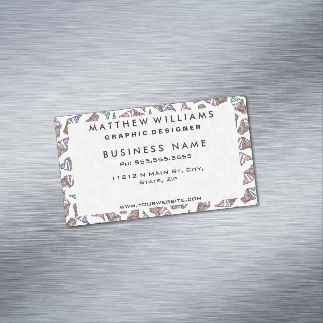 Sommereis Creme Wirbel Cones Wasserfarbmuster Magnetische Visitenkarte (Beispiel)