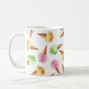 Sommereiscreme-Aquarellmuster Kaffeetasse