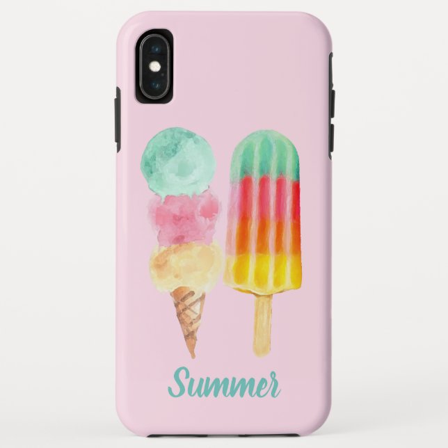 Sommereiscreme Popsicle Wasserfarbendessert Case-Mate iPhone Hülle (Rückseite)