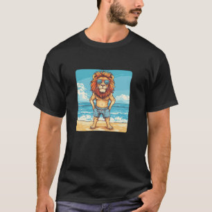 Sommerentspannung mit diesem Löwen in Badehose und T-Shirt