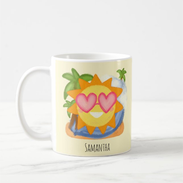 Sommererholsame Urlaubssonne Kaffeetasse (Links)