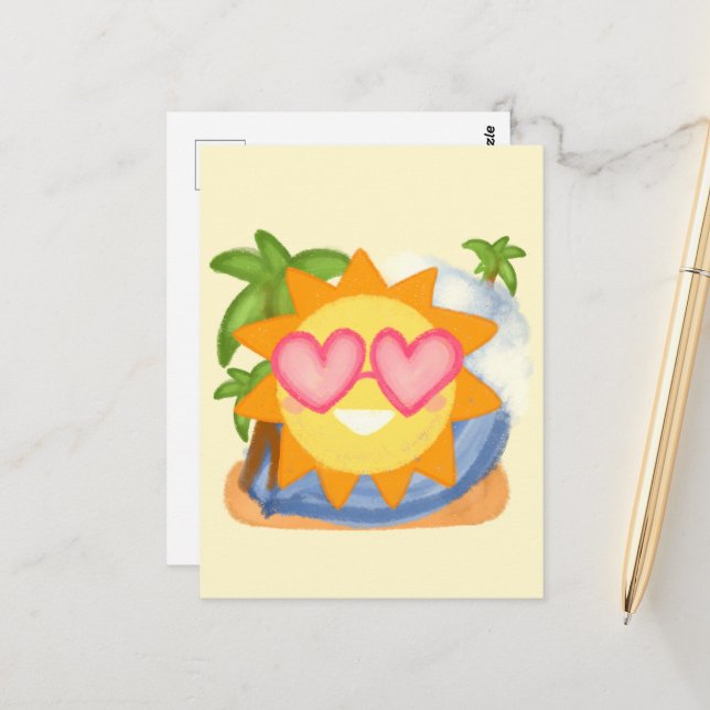 Sommererholsame Urlaubssonne Postkarte (Vorderseite/Rückseite Beispiel)