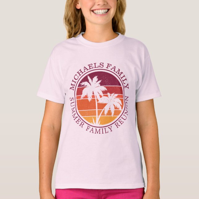 Sommerfamilienurlaub Sonnenuntergang Palmen Tree N T-Shirt (Vorderseite)